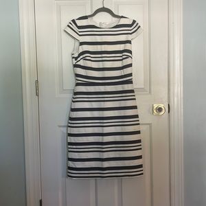 Jcrew navy striped dress